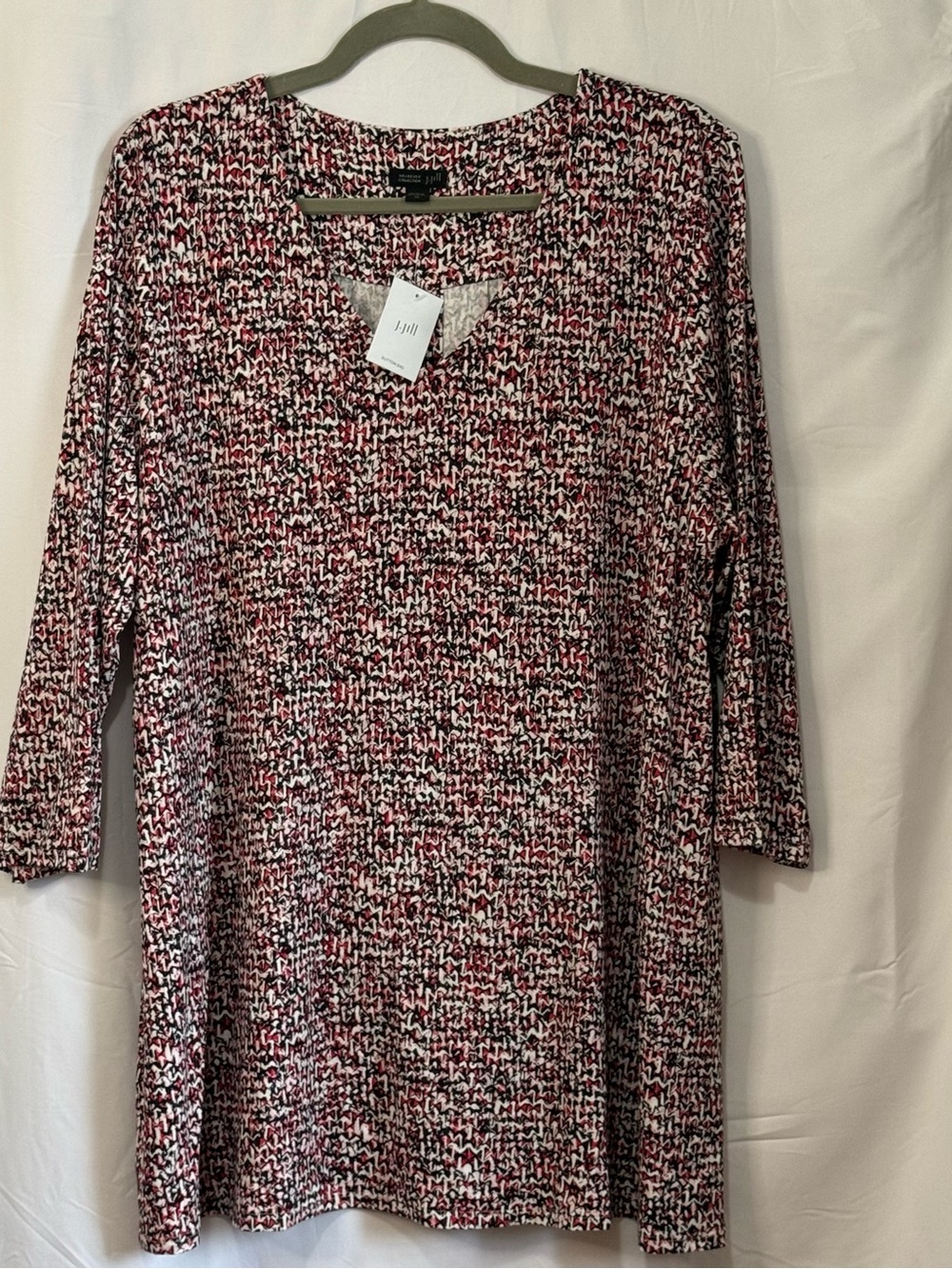 J. Jill Geometric Top in Red, Black & White